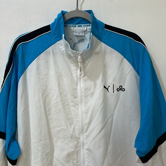 PUMA MOMENTUM GAMING TRACK JACKET WHITE BLUE MENS SIZE  3XL - Picture 3 of 12